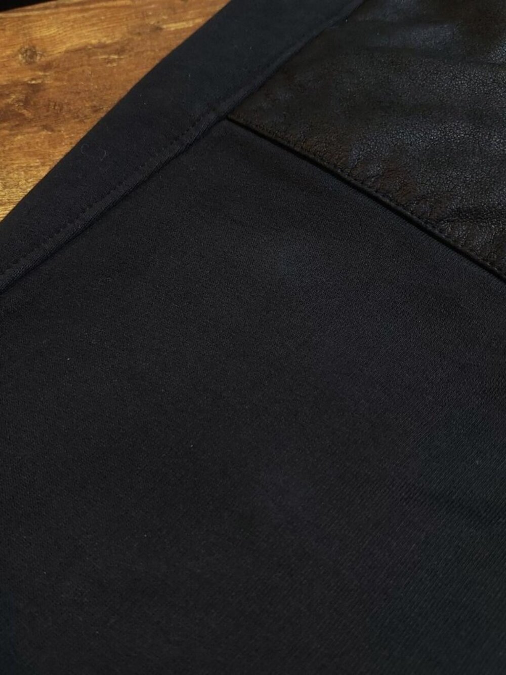 HELMUT LANG Black Jogger Goat Leather Trim Women's Sweatpants Joggers. Sz XS-S. - Picture 7 of 8